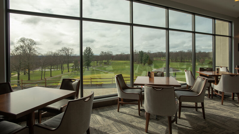 Dining room with view of outside Golf Course